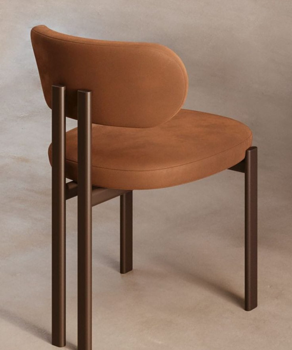 Kodu: 19007 - Metal Lüks Modern Sandalye Modeli Kahverengi Dekoratif
