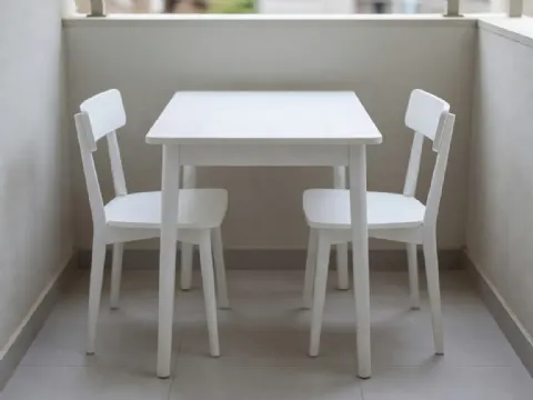 Beyaz Ahşap Çay Seti
