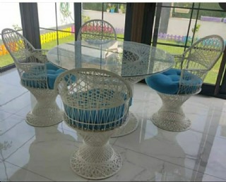 Fiberglass Bahçe Balkon Takımı Masa Sandalye Dış Mekan