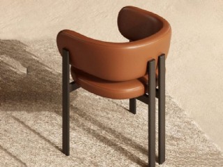 Oval C Metal Sandalye Tasarımı Lüks Deri Kaplı Sandalye